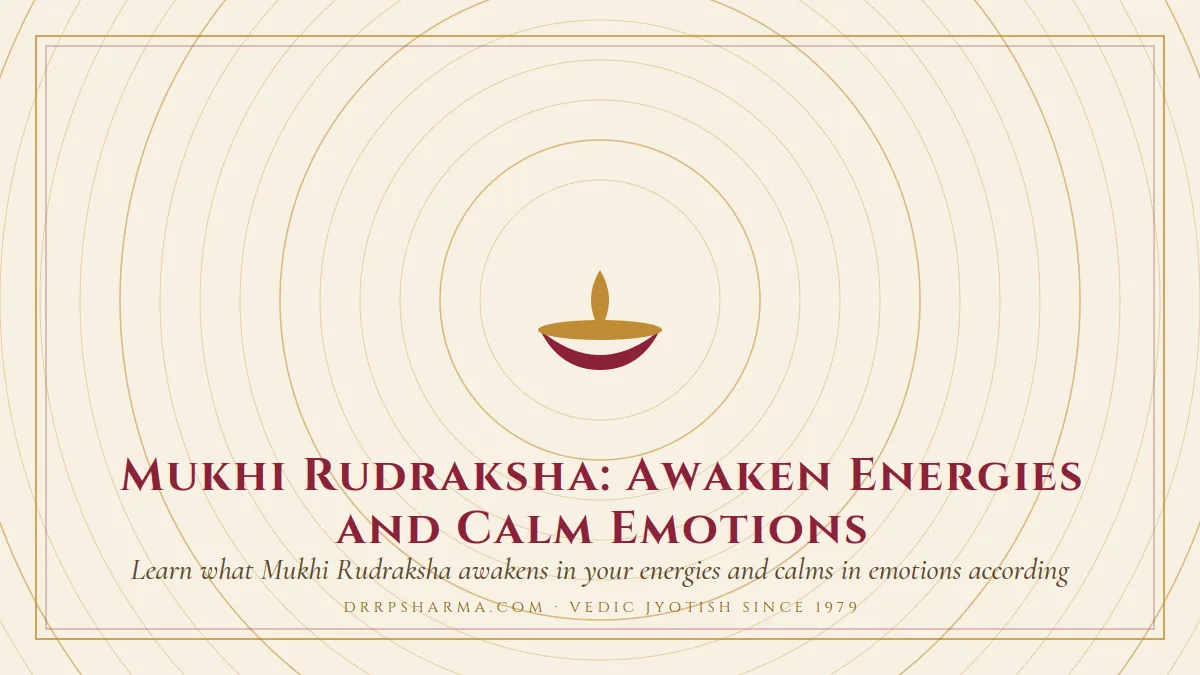 Mukhi Rudraksha: Awaken Energies and Calm Emotions — a lit diya lamp motif on a parchment plate