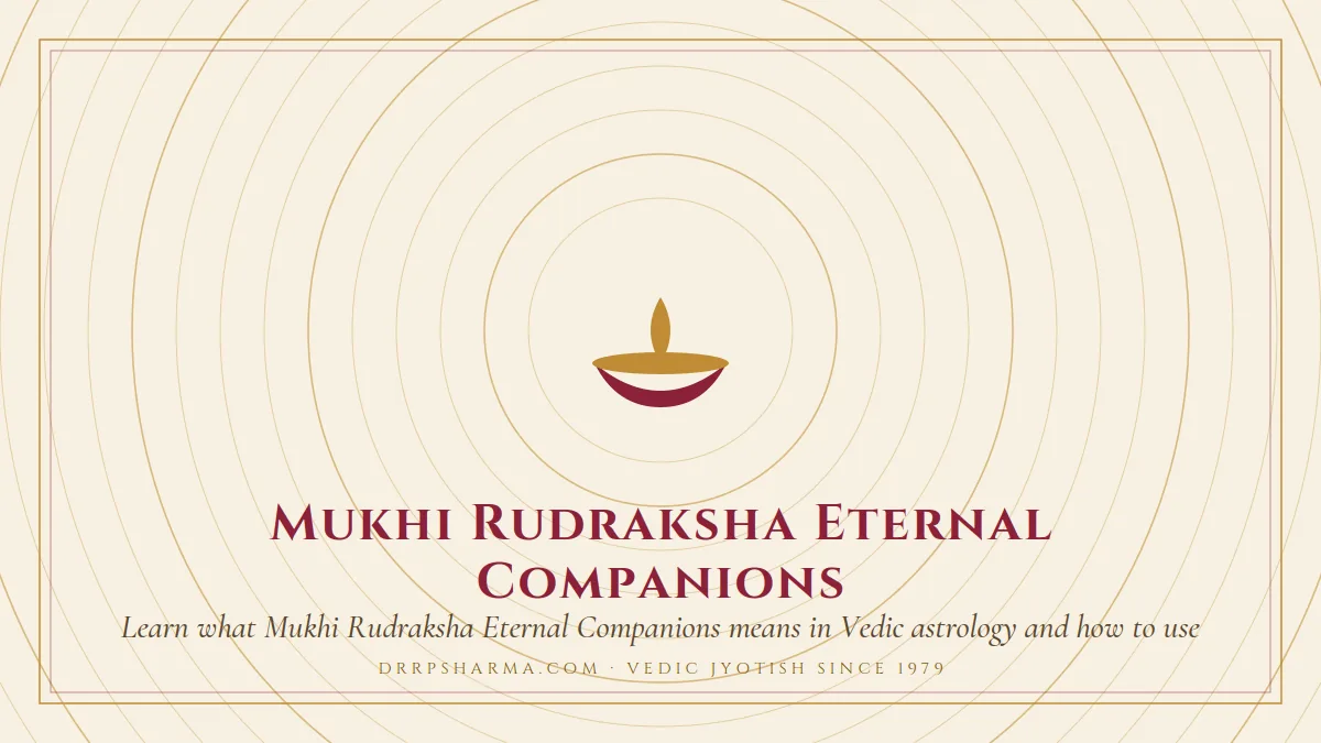 Mukhi Rudraksha Eternal Companions — a lit diya lamp motif on a parchment plate