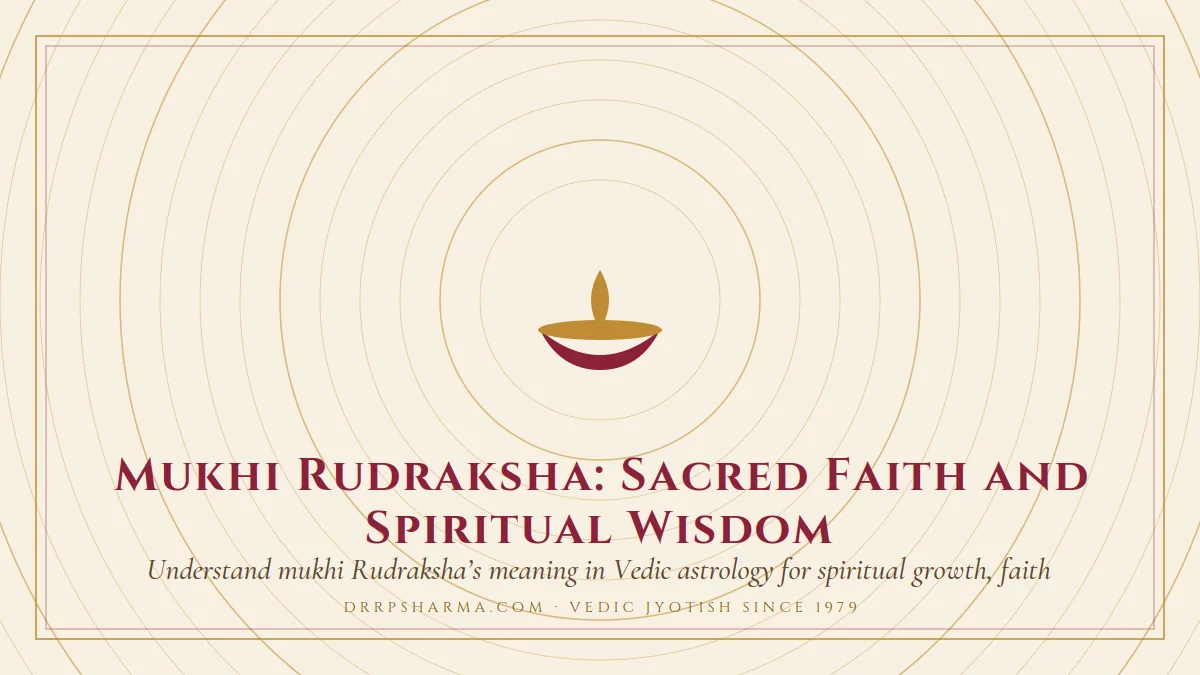 Mukhi Rudraksha: Sacred Faith and Spiritual Wisdom — a lit diya lamp motif on a parchment plate