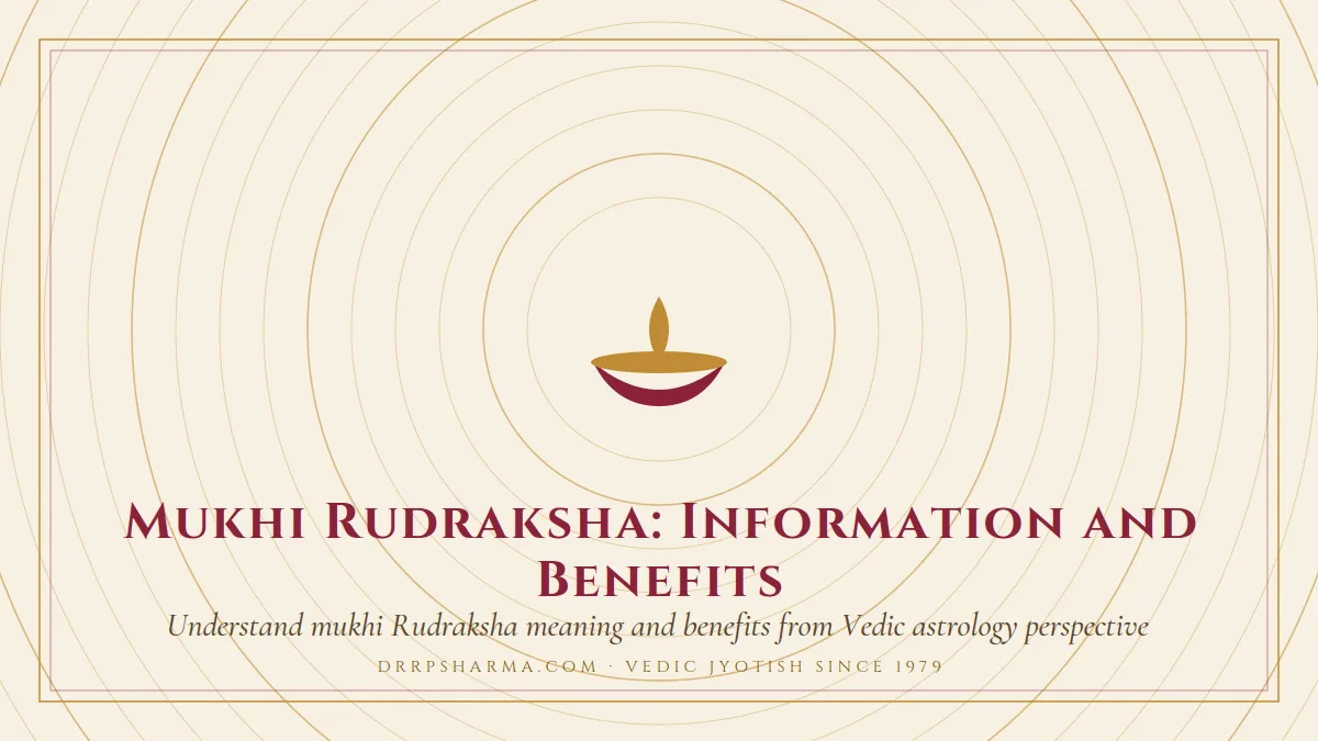 Mukhi Rudraksha: Information and Benefits — a lit diya lamp motif on a parchment plate