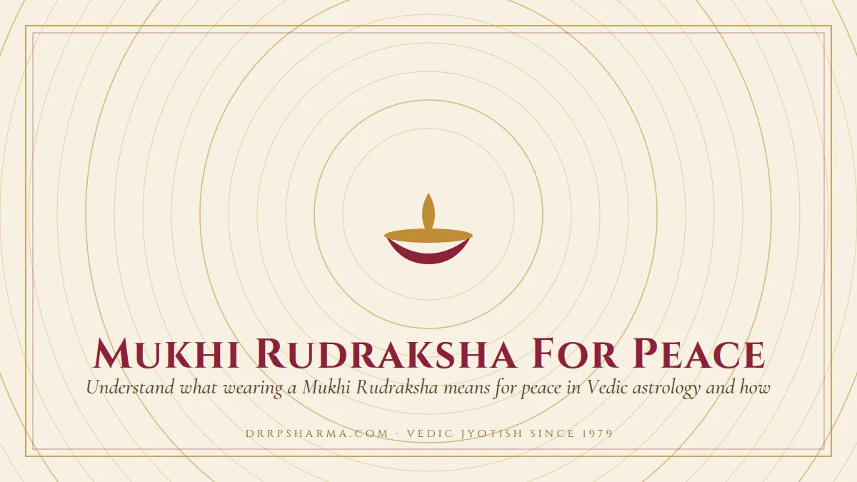 Mukhi Rudraksha For Peace — a lit diya lamp motif on a parchment plate