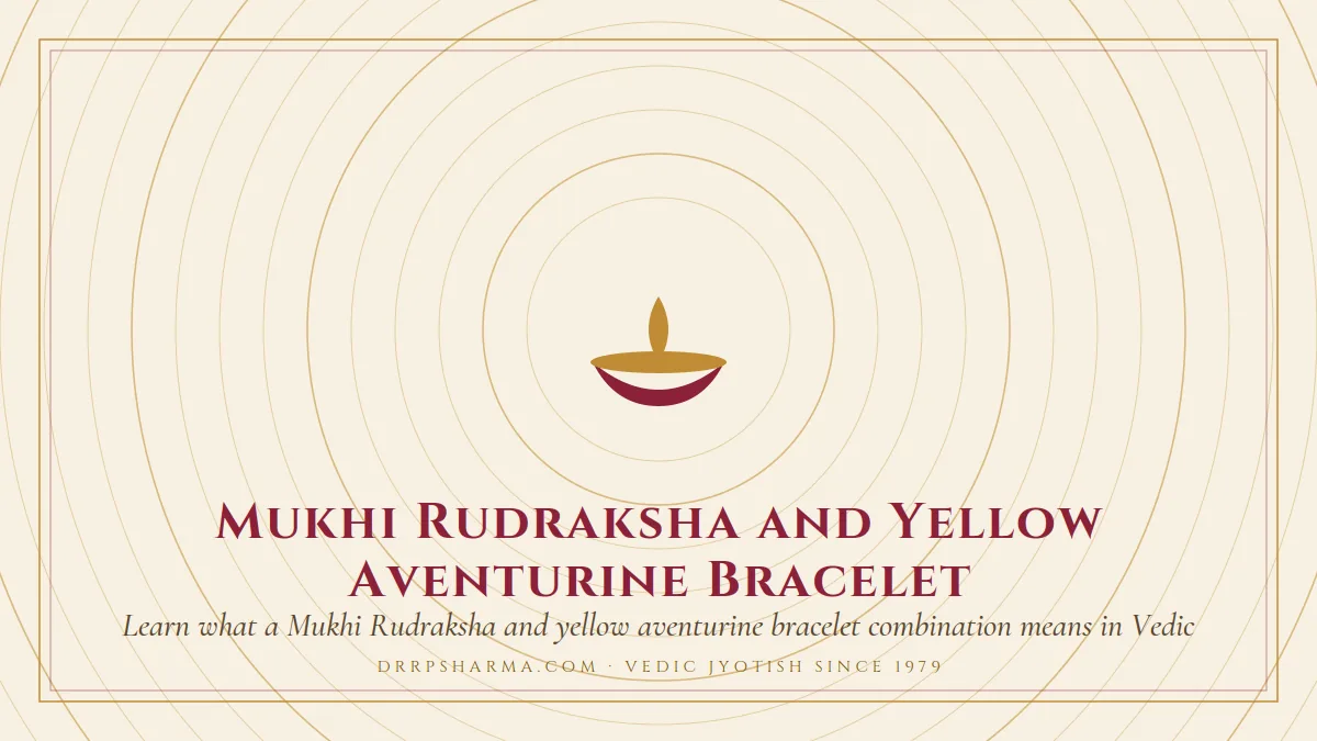 Mukhi Rudraksha and Yellow Aventurine Bracelet — a lit diya lamp motif on a parchment plate