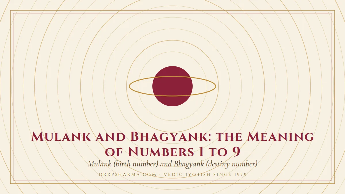 Mulank and Bhagyank: the Meaning of Numbers 1 to 9 — a ringed-planet motif on a parchment plate