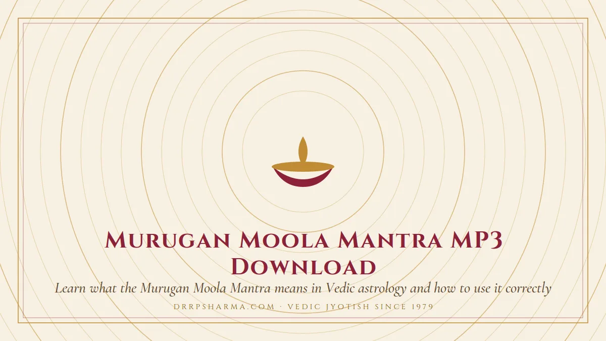 Murugan Moola Mantra MP3 Download — a lit diya lamp motif on a parchment plate