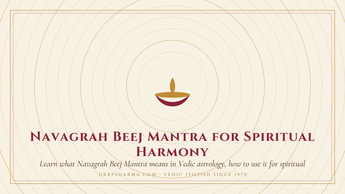Navagrah Beej Mantra for Spiritual Harmony — a lit diya lamp motif on a parchment plate
