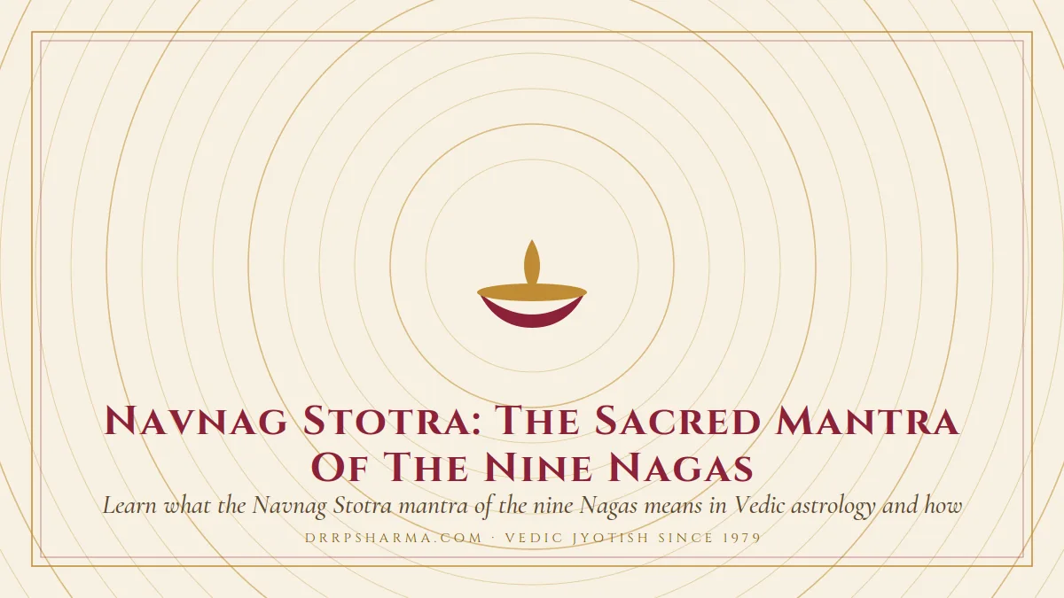Navnag Stotra: The Sacred Mantra Of The Nine Nagas — a lit diya lamp motif on a parchment plate