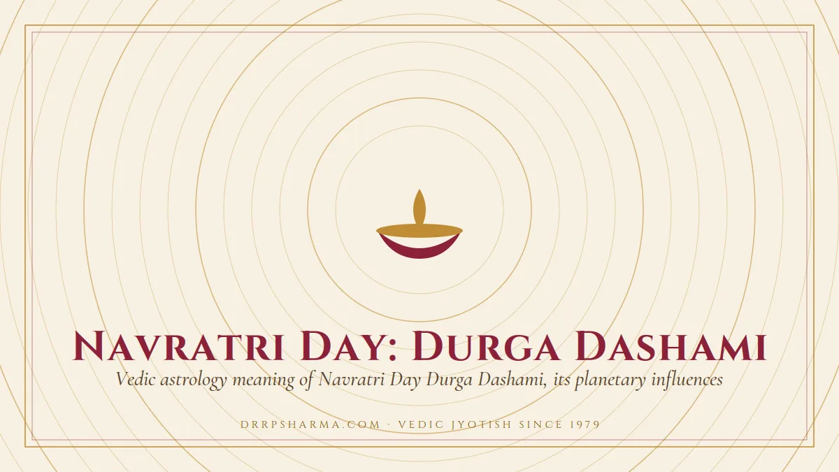 Navratri Day: Durga Dashami — a lit diya lamp motif on a parchment plate