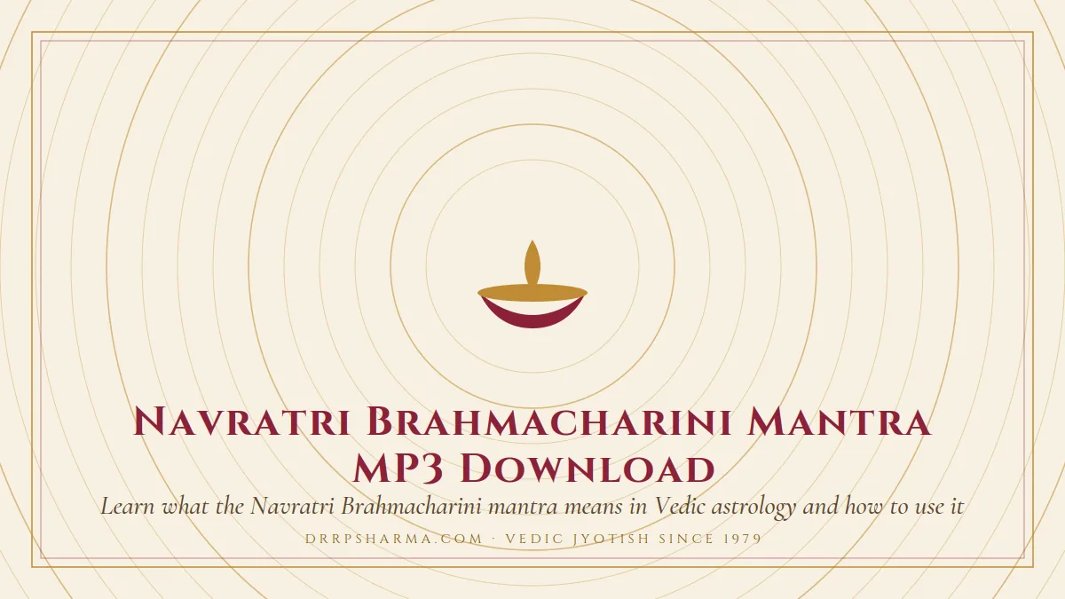Navratri Brahmacharini Mantra MP3 Download — a lit diya lamp motif on a parchment plate
