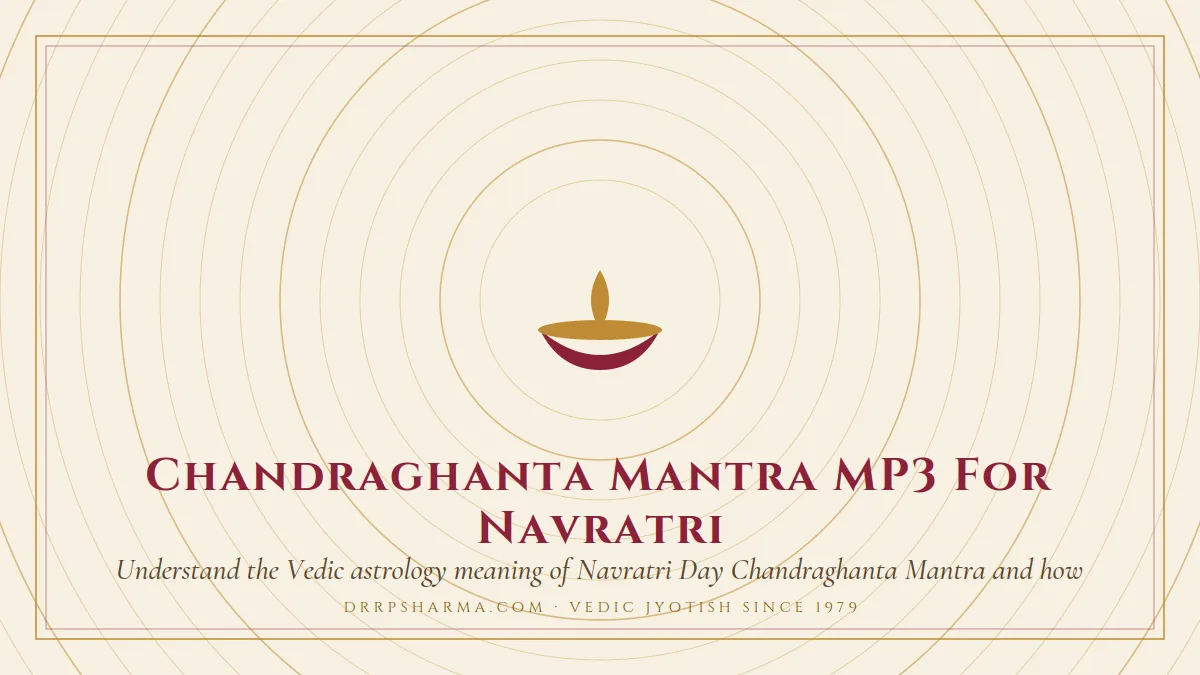 Chandraghanta Mantra MP3 For Navratri — a lit diya lamp motif on a parchment plate