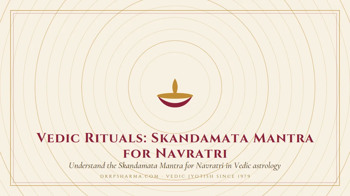 Vedic Rituals: Skandamata Mantra for Navratri — a lit diya lamp motif on a parchment plate