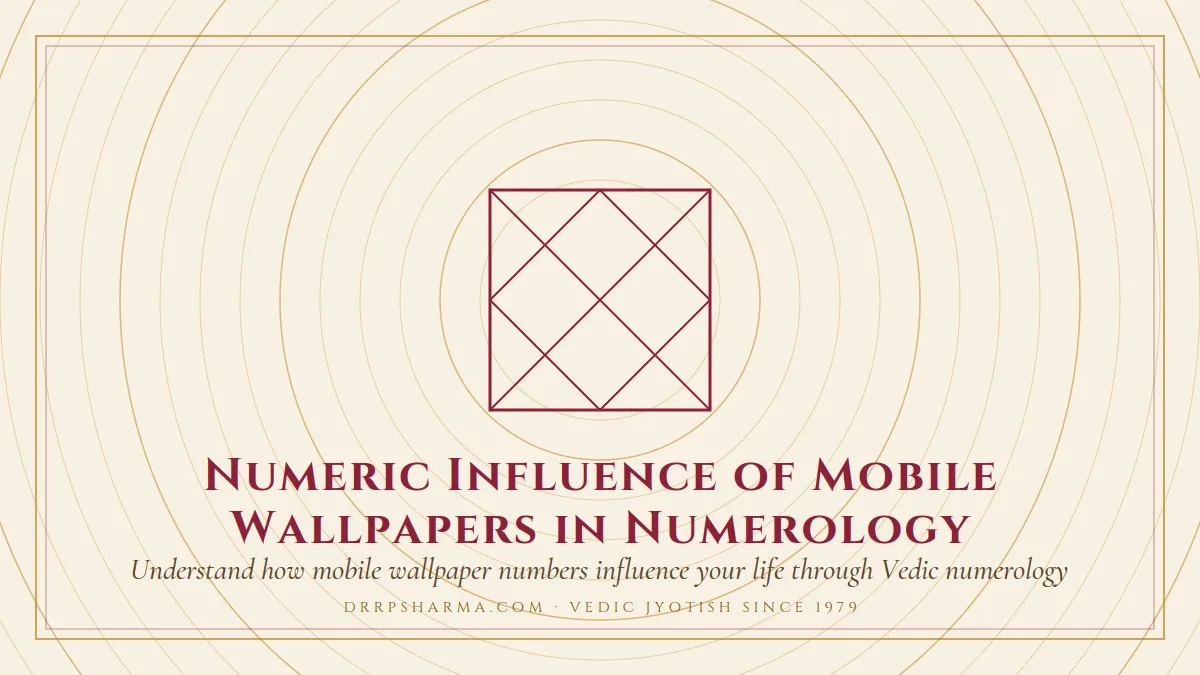 Numeric Influence of Mobile Wallpapers in Numerology — a Vedic birth-chart (kundli) diagram motif on a parchment plate