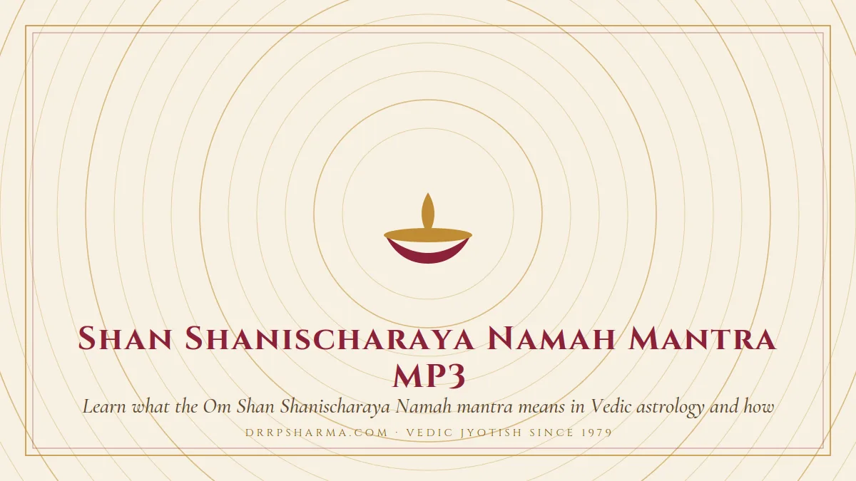 Shan Shanischaraya Namah Mantra MP3 — a lit diya lamp motif on a parchment plate