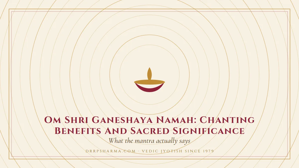 Om Shri Ganeshaya Namah: Chanting Benefits And Sacred Significance — a lit diya lamp motif on a parchment plate