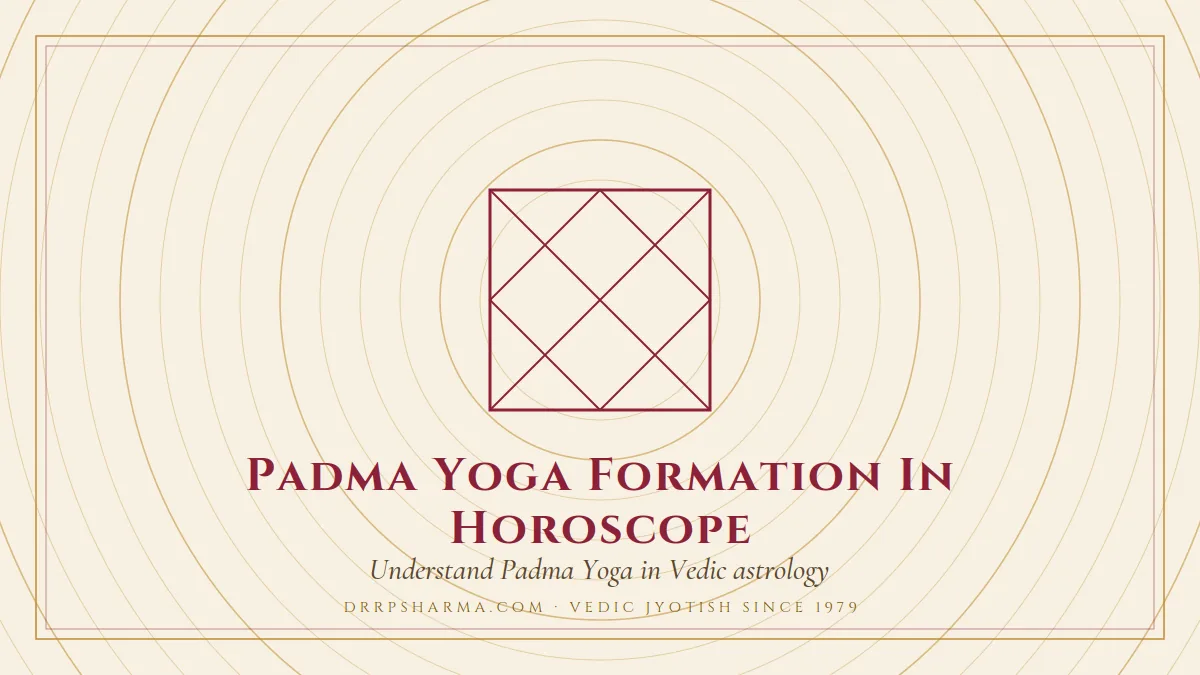 Padma (Kamala) Yoga — a Vedic birth-chart (kundli) diagram motif on a parchment plate
