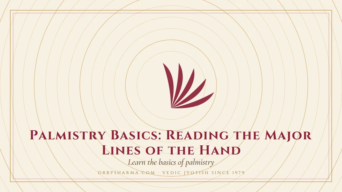 Palmistry Basics: Reading the Major Lines of the Hand — a lotus motif on a parchment plate