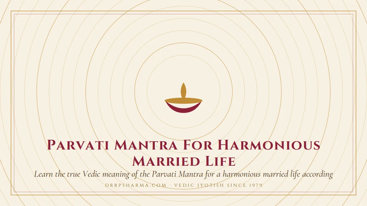Parvati Mantra For Harmonious Married Life — a lit diya lamp motif on a parchment plate