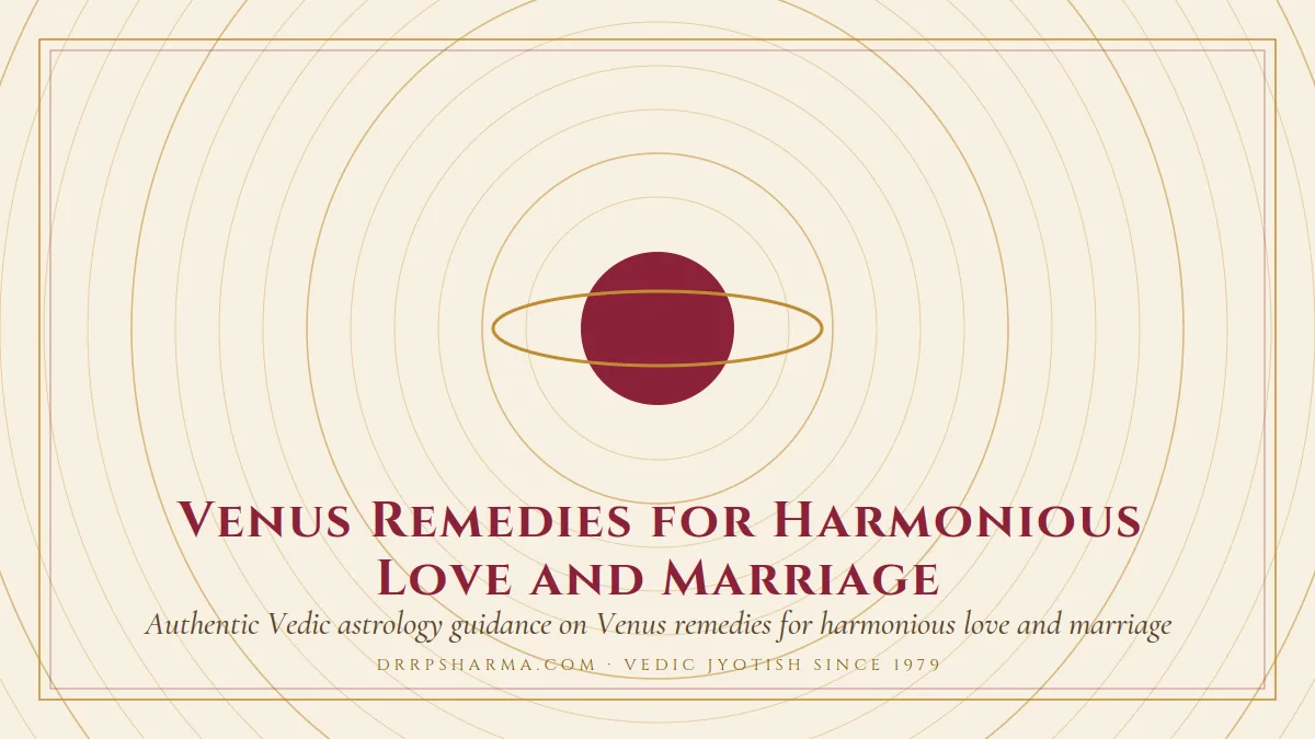 Venus Remedies for Harmonious Love and Marriage — a ringed-planet motif on a parchment plate