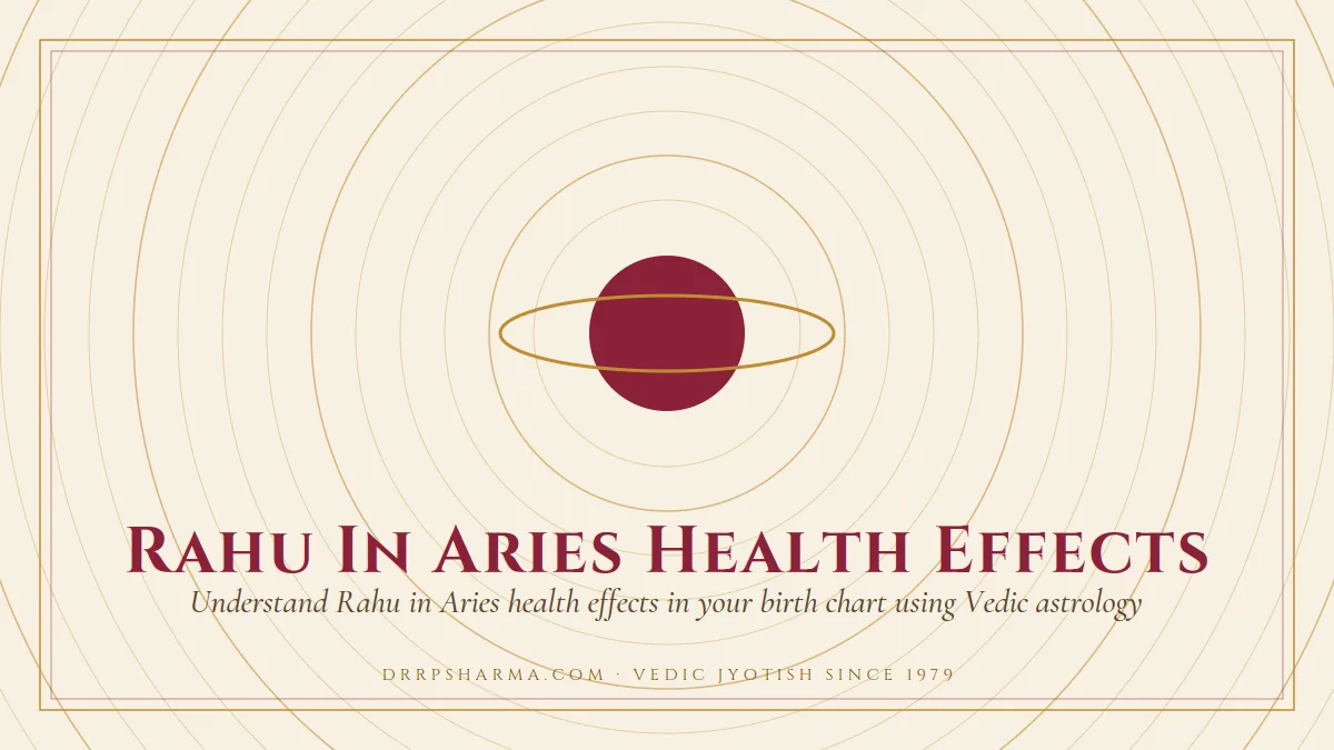 Rahu In Aries Health Effects — a ringed-planet motif on a parchment plate