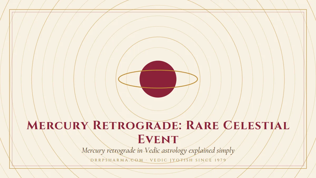 Mercury Retrograde: Rare Celestial Event — a ringed-planet motif on a parchment plate