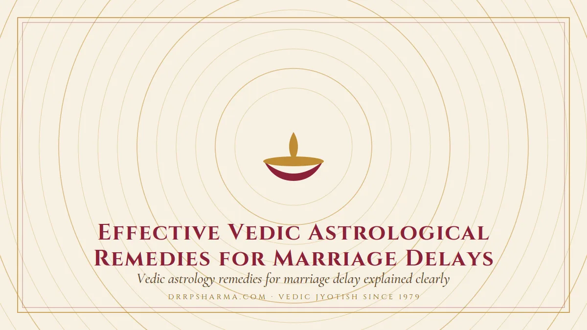 Effective Vedic Astrological Remedies for Marriage Delays — a lit diya lamp motif on a parchment plate