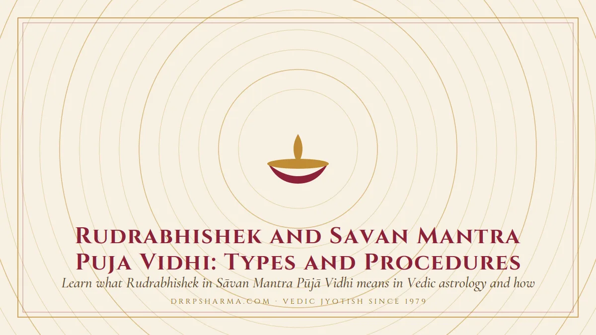 Rudrabhishek and Savan Mantra Puja Vidhi: Types and Procedures — a lit diya lamp motif on a parchment plate