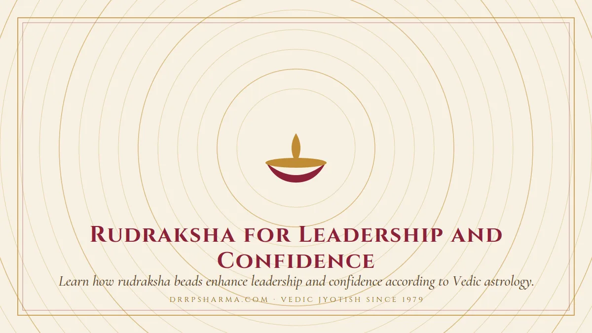 Rudraksha for Leadership and Confidence — a lit diya lamp motif on a parchment plate