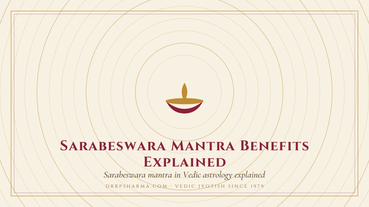 Sarabeswara Mantra Benefits Explained — a lit diya lamp motif on a parchment plate
