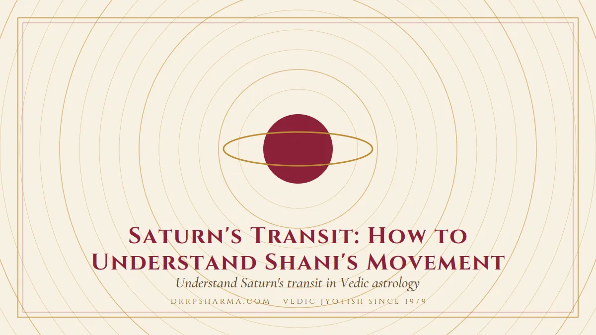 Saturn's Transit: How to Understand Shani's Movement — a ringed-planet motif on a parchment plate