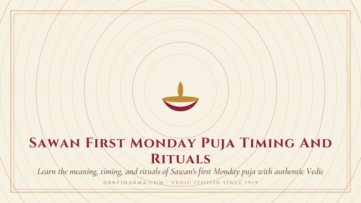 Sawan First Monday Puja Timing And Rituals — a lit diya lamp motif on a parchment plate