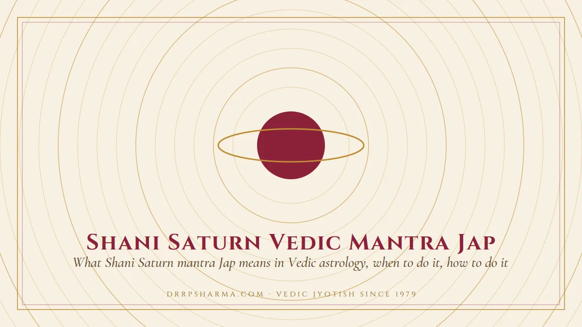 Shani Saturn Vedic Mantra Jap — a ringed-planet motif on a parchment plate