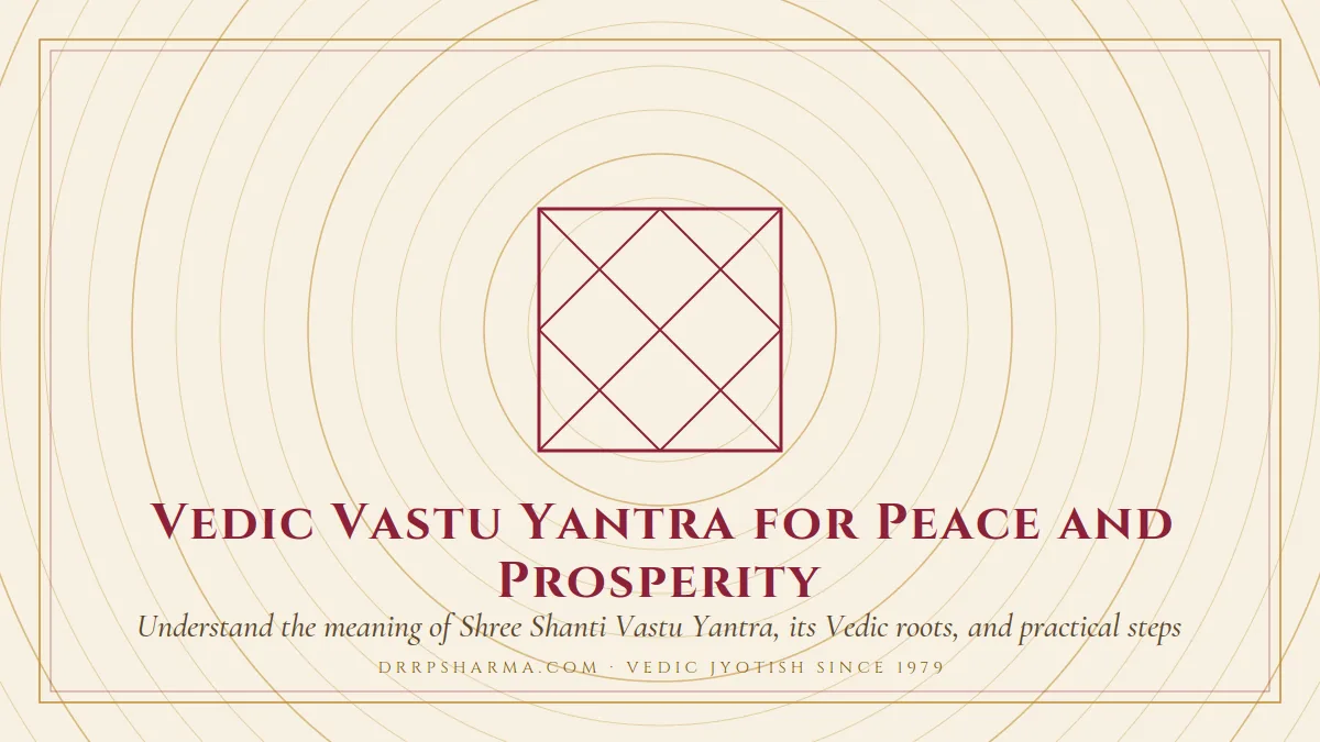 Vedic Vastu Yantra for Peace and Prosperity — a Vedic birth-chart (kundli) diagram motif on a parchment plate