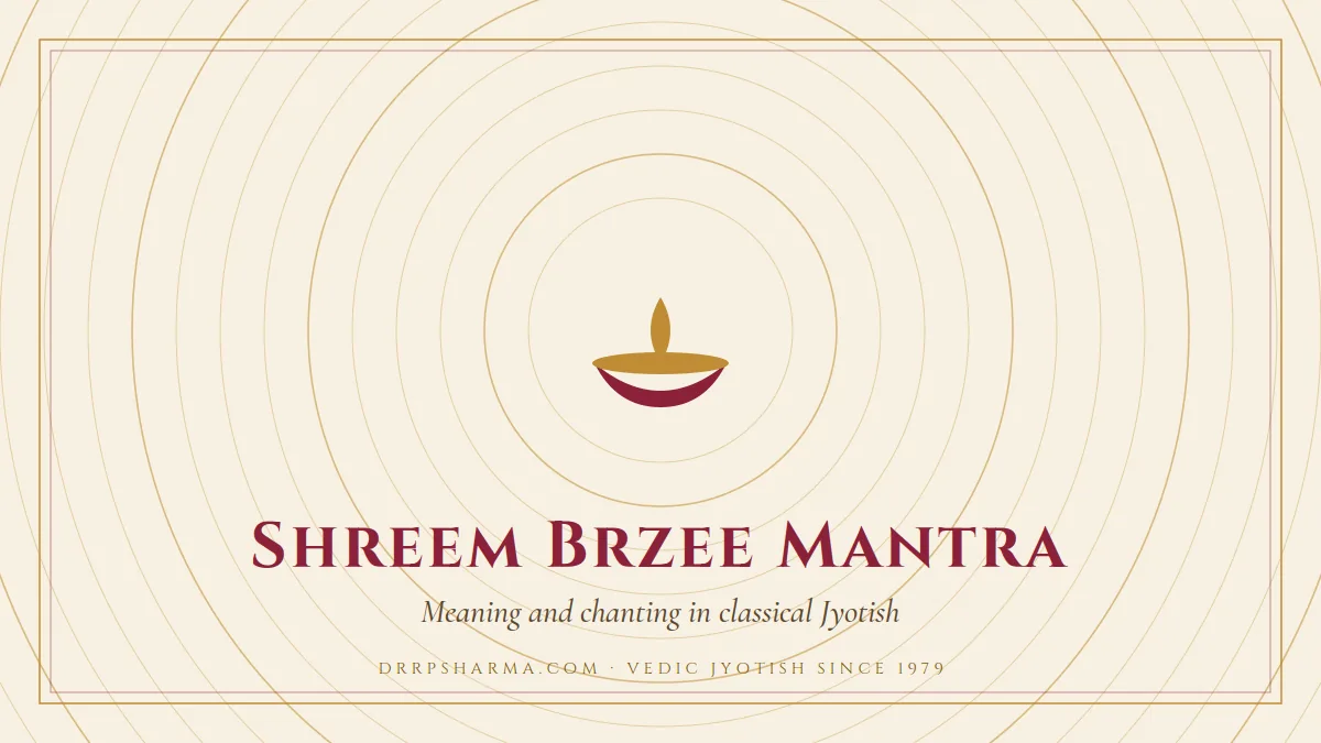 Shreem Brzee Mantra: Sacred Vedic Chant for Prosperity — a lit diya lamp motif on a parchment plate
