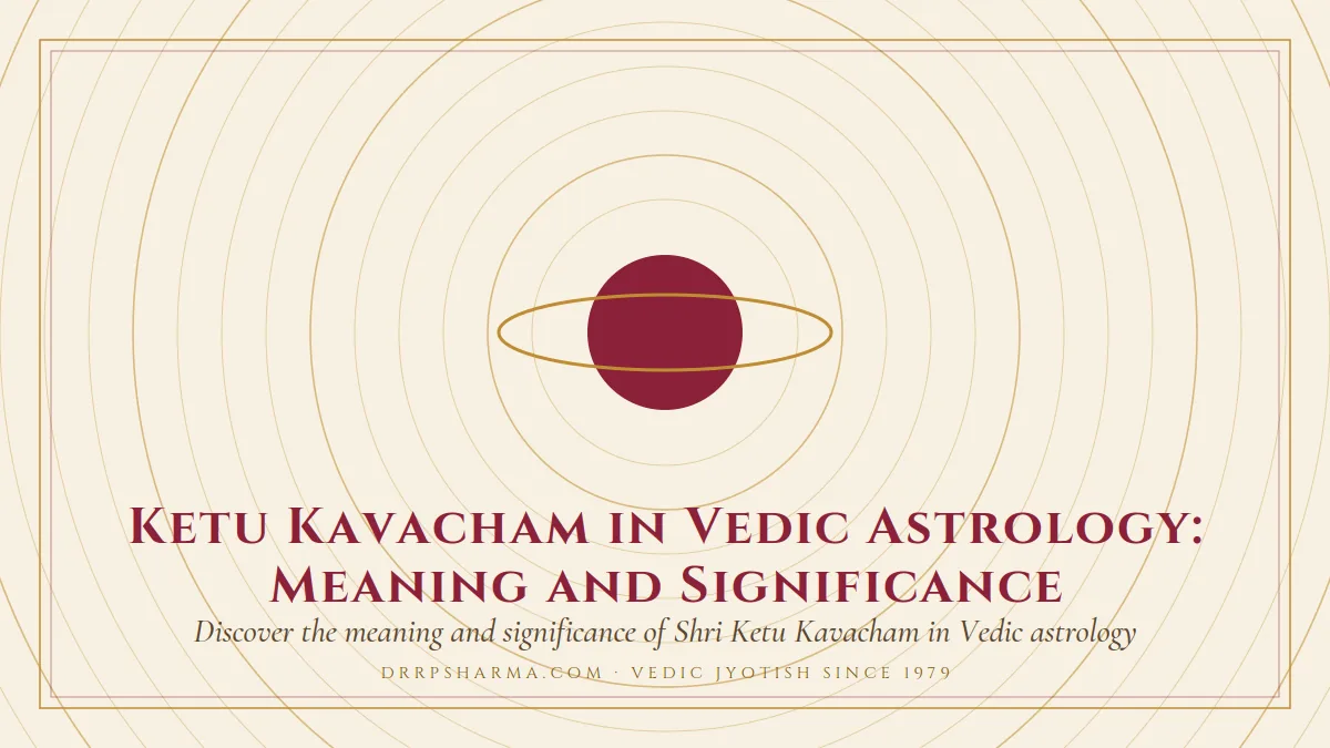 Ketu Kavacham in Vedic Astrology: Meaning and Significance — a ringed-planet motif on a parchment plate