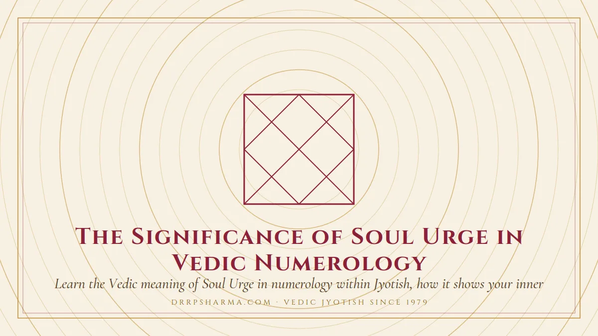 The Significance of Soul Urge in Vedic Numerology — a Vedic birth-chart (kundli) diagram motif on a parchment plate