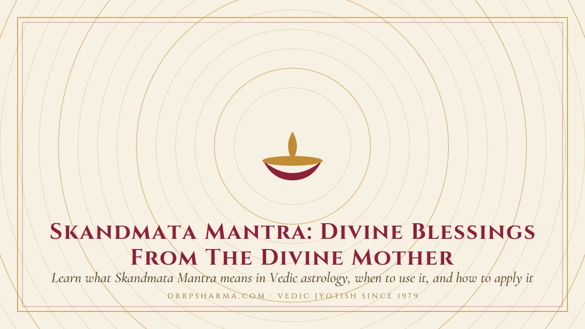 Skandmata Mantra: Divine Blessings From The Divine Mother — a lit diya lamp motif on a parchment plate