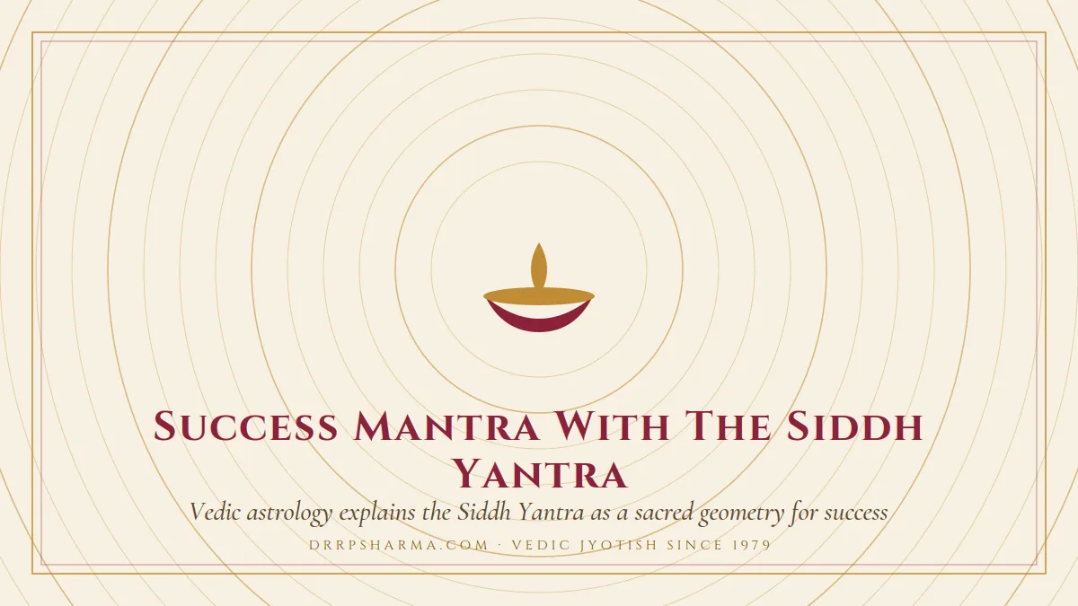 Success Mantra With The Siddh Yantra — a lit diya lamp motif on a parchment plate