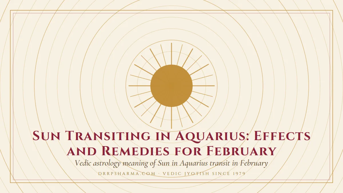Sun Transiting in Aquarius: Effects and Remedies for February — a golden sun motif on a parchment plate