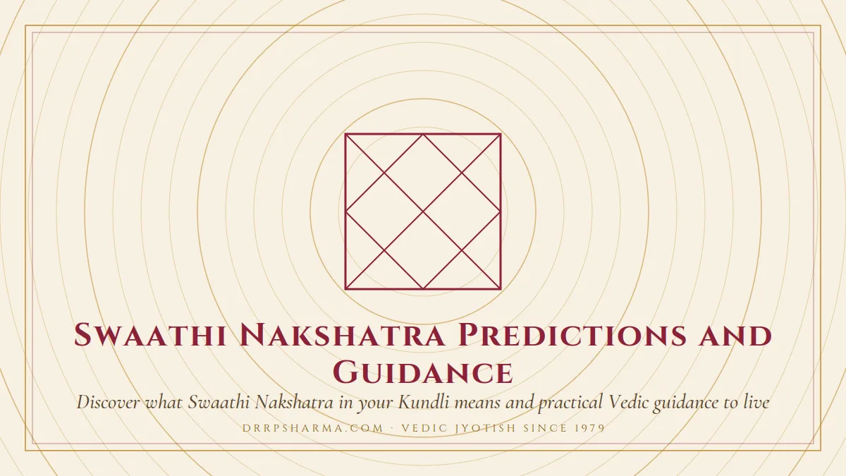 Swaathi Nakshatra Palangal — a Vedic birth-chart (kundli) diagram motif on a parchment plate