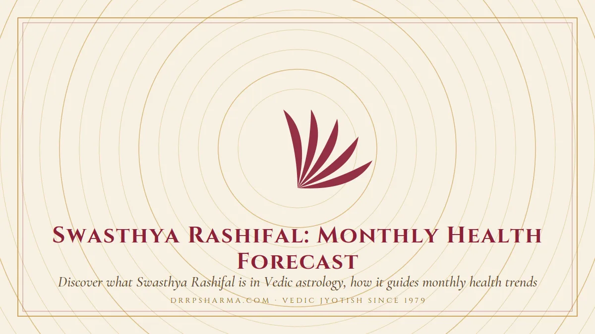 Swasthya Rashifal: Monthly Health Forecast — a lotus motif on a parchment plate