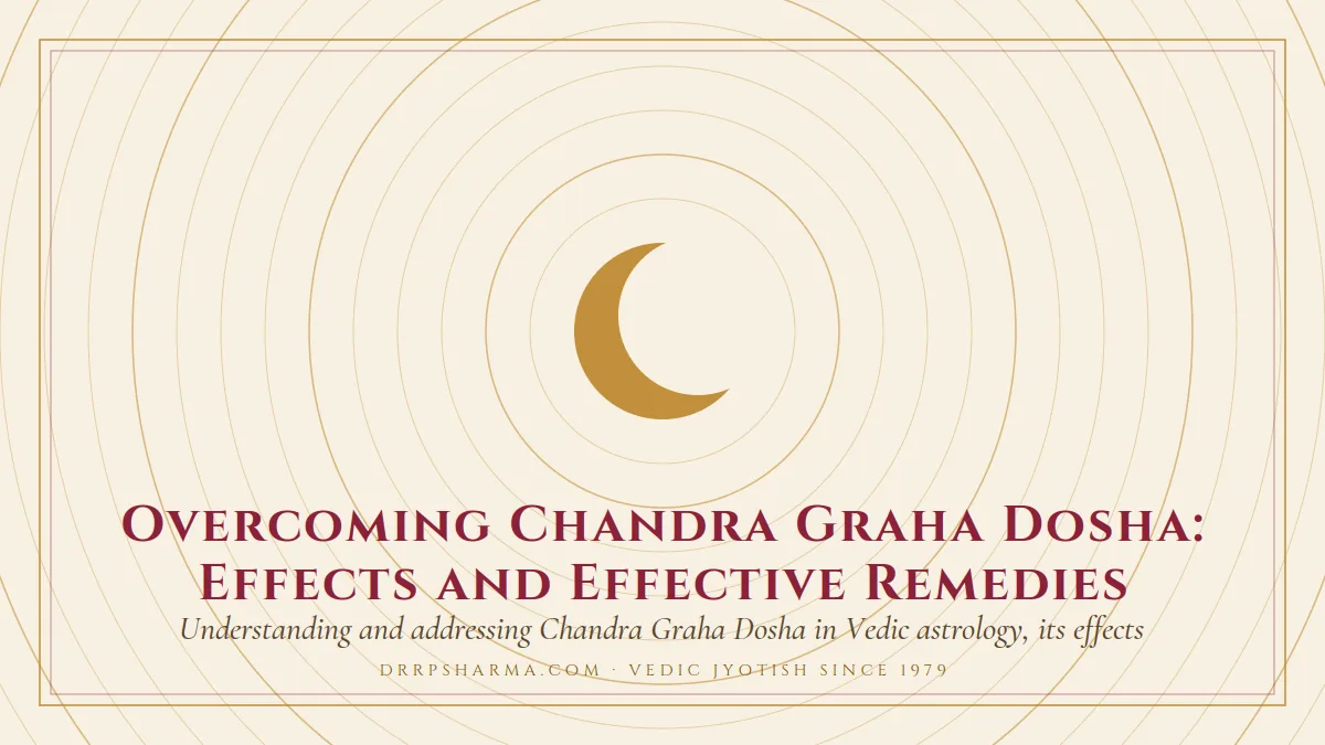 Overcoming Chandra Graha Dosha: Effects and Effective Remedies — a gold crescent-moon motif on a parchment plate