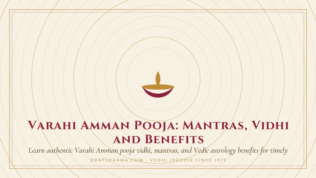Varahi Amman Pooja: Mantras, Vidhi and Benefits — a lit diya lamp motif on a parchment plate