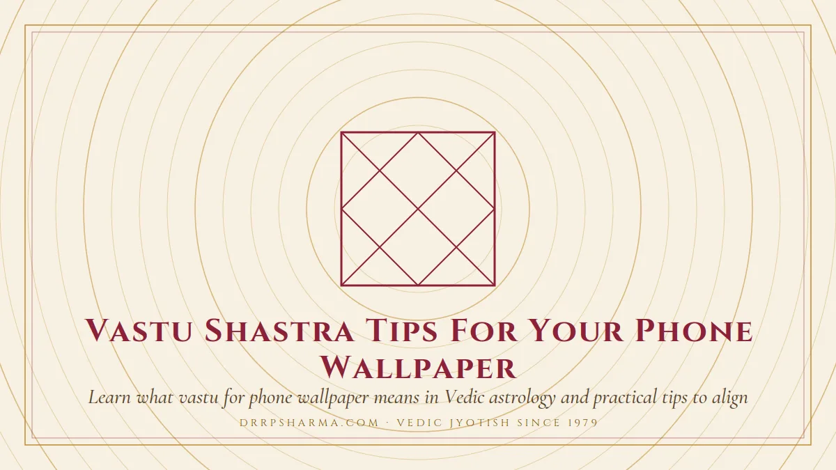Vastu Shastra Tips For Your Phone Wallpaper — a Vedic birth-chart (kundli) diagram motif on a parchment plate