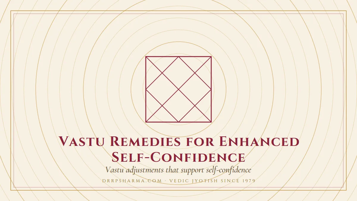 Vastu Remedies for Enhanced Self-Confidence — a Vedic birth-chart (kundli) diagram motif on a parchment plate