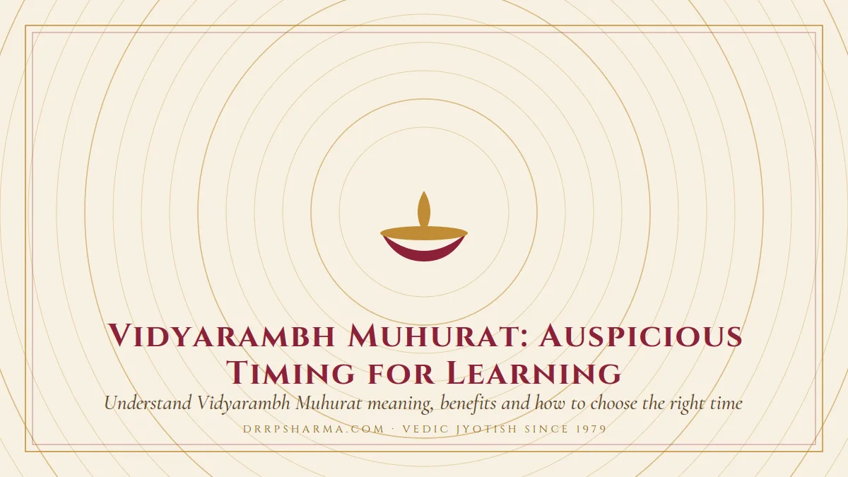 Vidyarambh Muhurat: Auspicious Timing for Learning — a lit diya lamp motif on a parchment plate