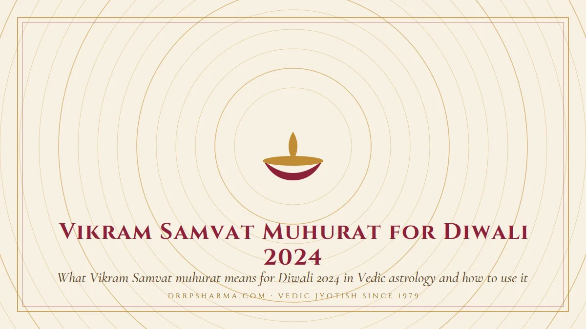 Vikram Samvat Muhurat for Diwali 2024 — a lit diya lamp motif on a parchment plate