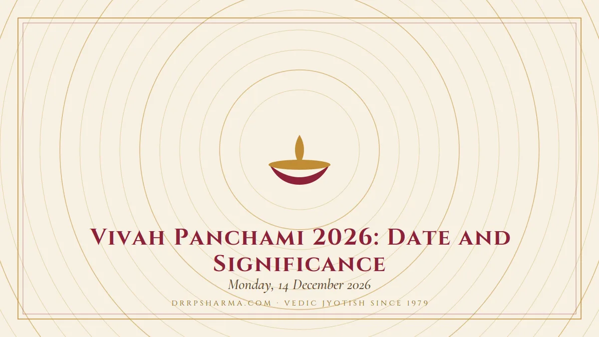 Vivah Panchami 2026: Date and Significance — a lit diya lamp motif on a parchment plate
