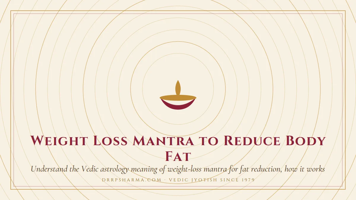 Weight Loss Mantra to Reduce Body Fat — a lit diya lamp motif on a parchment plate