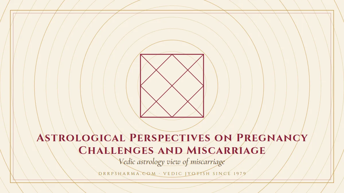 Astrological Perspectives on Pregnancy Challenges and Miscarriage — a Vedic birth-chart (kundli) diagram motif on a parchment plate