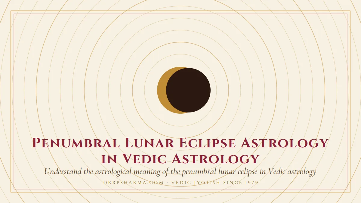 Penumbral Lunar Eclipse Astrology in Vedic Astrology — an eclipse motif on a parchment plate