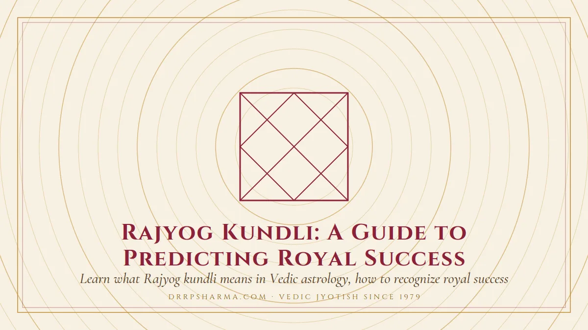 Rajyog Kundli: A Guide to Predicting Royal Success — a Vedic birth-chart (kundli) diagram motif on a parchment plate